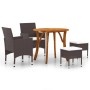 Brown 5-Piece Garden Dining Set by , Garden sets - Ref: Foro24-3071745, Price: 453,99 €, Discount: %