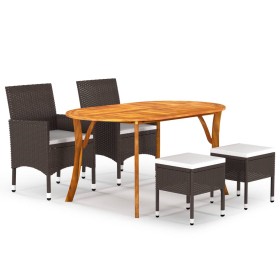 Brown 5-Piece Garden Dining Set by , Garden sets - Ref: Foro24-3071992, Price: 435,15 €, Discount: %