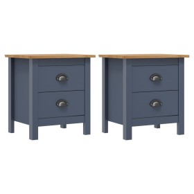 Hill bedside tables 2 units gray pine wood 46x35x49.5 cm by vidaXL, Nightstands - Ref: Foro24-288909, Price: 93,23 €, Discoun...