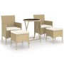 Set comedor jardín 5 pzas ratán sintético vidrio templado beige de , Conjuntos de jardín - Ref: Foro24-3058390, Precio: 257,8...