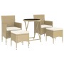 Set comedor jardín 5 pzas ratán sintético vidrio templado beige de , Conjuntos de jardín - Ref: Foro24-3058390, Precio: 257,8...