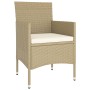 Set comedor jardín 5 pzas ratán sintético vidrio templado beige de , Conjuntos de jardín - Ref: Foro24-3058390, Precio: 257,8...