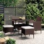 Garten-Essgruppe 5-teilig aus braunem synthetischem Rattan von , Gartensets - Ref: Foro24-3058331, Preis: 323,07 €, Rabatt: %