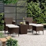 Garden bistro set 5 pieces PE rattan brown tempered glass by , Garden sets - Ref: Foro24-3058371, Price: 239,20 €, Discount: %