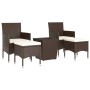 Garden bistro set 5 pieces PE rattan brown tempered glass by , Garden sets - Ref: Foro24-3058371, Price: 239,20 €, Discount: %