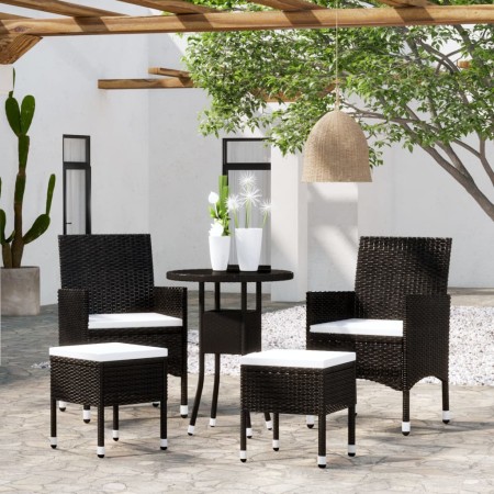 Garden furniture set 5 pieces black synthetic rattan by , Garden sets - Ref: Foro24-3058468, Price: 246,45 €, Discount: %