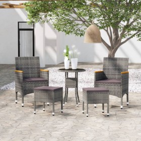 5-teiliges Gartenmöbel-Set aus grauem synthetischem Rattan von , Gartensets - Ref: Foro24-3058475, Preis: 254,77 €, Rabatt: %