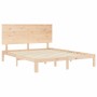 Estructura de cama de matrimonio con cabecero madera maciza de , Camas y somieres - Ref: Foro24-3193666, Precio: 148,20 €, De...