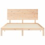 Estructura de cama de matrimonio con cabecero madera maciza de , Camas y somieres - Ref: Foro24-3193666, Precio: 148,20 €, De...