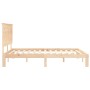 Estructura de cama de matrimonio con cabecero madera maciza de , Camas y somieres - Ref: Foro24-3193666, Precio: 148,20 €, De...