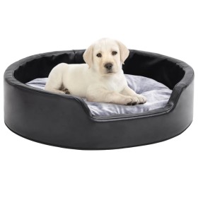 Cama para perros felpa y cuero sintético negro gris 69x59x19 cm de , Camas para perros - Ref: Foro24-171253, Precio: 44,72 €,...