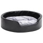 Cama para perros felpa y cuero sintético negro gris 69x59x19 cm de , Camas para perros - Ref: Foro24-171253, Precio: 43,09 €,...