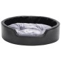 Cama para perros felpa y cuero sintético negro gris 69x59x19 cm de , Camas para perros - Ref: Foro24-171253, Precio: 43,09 €,...