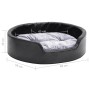 Cama para perros felpa y cuero sintético negro gris 69x59x19 cm de , Camas para perros - Ref: Foro24-171253, Precio: 43,09 €,...