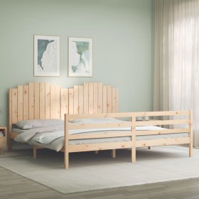 Bettgestell mit Massivholzkopfteil 200x200 cm von , Betten und Lattenroste - Ref: Foro24-3194201, Preis: 180,99 €, Rabatt: %