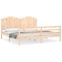 Bed frame with solid wood headboard 200x200 cm by , Beds and slatted bases - Ref: Foro24-3194201, Price: 180,99 €, Discount: %