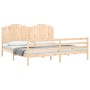 Bed frame with solid wood headboard 200x200 cm by , Beds and slatted bases - Ref: Foro24-3194201, Price: 180,99 €, Discount: %