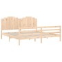 Bed frame with solid wood headboard 200x200 cm by , Beds and slatted bases - Ref: Foro24-3194201, Price: 180,99 €, Discount: %