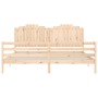 Bed frame with solid wood headboard 200x200 cm by , Beds and slatted bases - Ref: Foro24-3194201, Price: 180,99 €, Discount: %