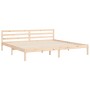 Bed frame with solid wood headboard 200x200 cm by , Beds and slatted bases - Ref: Foro24-3194201, Price: 180,99 €, Discount: %