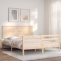 Estructura de cama de matrimonio con cabecero madera maciza de , Camas y somieres - Ref: Foro24-3195226, Precio: 161,99 €, De...