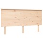 Double bed frame with solid wood headboard by , Beds and slatted bases - Ref: Foro24-3195226, Price: 161,87 €, Discount: %