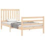 Bed frame with solid wood headboard 100x200 cm by , Beds and slatted bases - Ref: Foro24-3194236, Price: 109,42 €, Discount: %