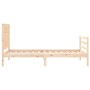 Bed frame with solid wood headboard 100x200 cm by , Beds and slatted bases - Ref: Foro24-3194236, Price: 109,42 €, Discount: %