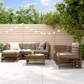 Garden furniture set 7 pieces solid honey brown pine wood by , Garden sets - Ref: Foro24-3186238, Price: 497,99 €, Discount: %