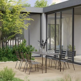 Garden dining set 7 pieces dark gray steel by , Garden sets - Ref: Foro24-3074477, Price: 502,99 €, Discount: %