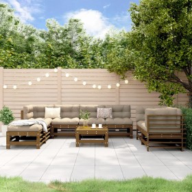 Garden furniture set 9 pieces solid honey brown pine wood by , Garden sets - Ref: Foro24-3186301, Price: 568,94 €, Discount: %