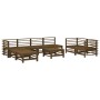 Garden furniture set 9 pieces solid honey brown pine wood by , Garden sets - Ref: Foro24-3186301, Price: 569,24 €, Discount: %