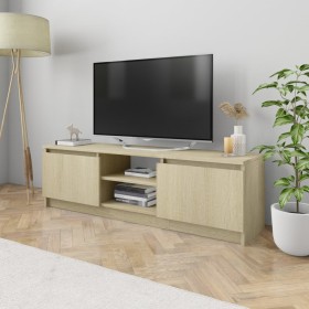 Chipboard TV cabinet in Sonoma oak color 120x30x35.5 cm by , TV Furniture - Ref: Foro24-800570, Price: 68,67 €, Discount: %