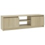 Chipboard TV cabinet in Sonoma oak color 120x30x35.5 cm by , TV Furniture - Ref: Foro24-800570, Price: 68,55 €, Discount: %