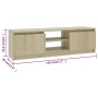 Chipboard TV cabinet in Sonoma oak color 120x30x35.5 cm by , TV Furniture - Ref: Foro24-800570, Price: 68,55 €, Discount: %