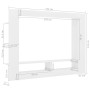 White plywood TV cabinet 152x22x113 cm by , TV Furniture - Ref: Foro24-800738, Price: 71,23 €, Discount: %