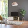 Mueble de TV madera contrachapada blanco y roble 120x34x37 cm de , Muebles TV - Ref: Foro24-801157, Precio: 59,99 €, Descuent...