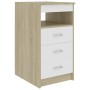 Sonoma oak white plywood chest of drawers 40x50x76cm by , Lockers and storage cabinets - Ref: Foro24-801810, Price: 100,19 €,...