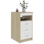 Sonoma oak white plywood chest of drawers 40x50x76cm by , Lockers and storage cabinets - Ref: Foro24-801810, Price: 100,19 €,...