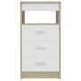 Sonoma oak white plywood chest of drawers 40x50x76cm by , Lockers and storage cabinets - Ref: Foro24-801810, Price: 100,19 €,...