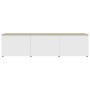 Mueble para TV madera contrachapada blanco y roble 120x34x30 cm de , Muebles TV - Ref: Foro24-801873, Precio: 93,51 €, Descue...