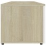 Mueble para TV madera contrachapada blanco y roble 120x34x30 cm de , Muebles TV - Ref: Foro24-801873, Precio: 93,51 €, Descue...