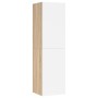 White and oak plywood TV cabinet 30.5x30x110 cm by , TV Furniture - Ref: Foro24-803372, Price: 51,82 €, Discount: %