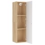 White and oak plywood TV cabinet 30.5x30x110 cm by , TV Furniture - Ref: Foro24-803372, Price: 51,82 €, Discount: %