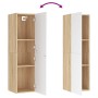 White and oak plywood TV cabinet 30.5x30x110 cm by , TV Furniture - Ref: Foro24-803372, Price: 51,82 €, Discount: %