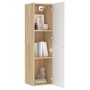 White and oak plywood TV cabinet 30.5x30x110 cm by , TV Furniture - Ref: Foro24-803372, Price: 51,82 €, Discount: %