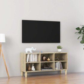 Mueble de TV patas de madera maciza roble Sonoma 103,5x30x50 cm de , Muebles TV - Ref: Foro24-805944, Precio: 47,69 €, Descue...