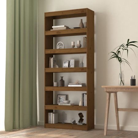 Honey brown pine wood shelf/divider 80x30x199.5 cm by , Bookcases and shelves - Ref: Foro24-808206, Price: 157,65 €, Discount: %