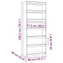 Honey brown pine wood shelf/divider 80x30x199.5 cm by , Bookcases and shelves - Ref: Foro24-808206, Price: 157,65 €, Discount: %