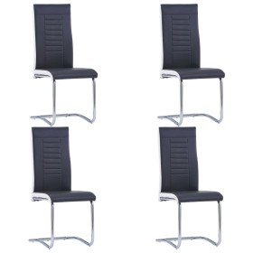 Cantilever dining chairs 4 units black synthetic leather by , dining chairs - Ref: Foro24-281724, Price: 235,99 €, Discount: %